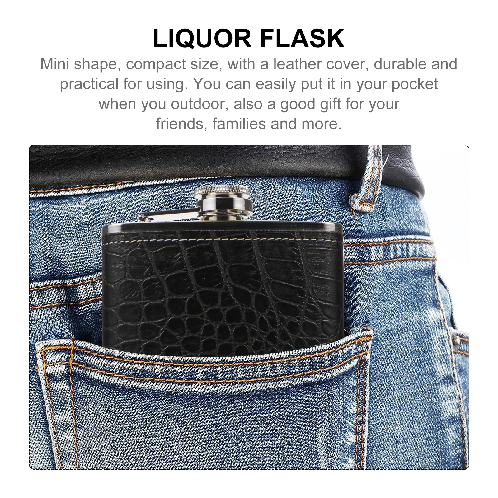 

1Set Stainless Steel Whiskey Flask Portable Alcohol Flask Vintage Outdoor Camping Hiking Fishing Funnel Gift