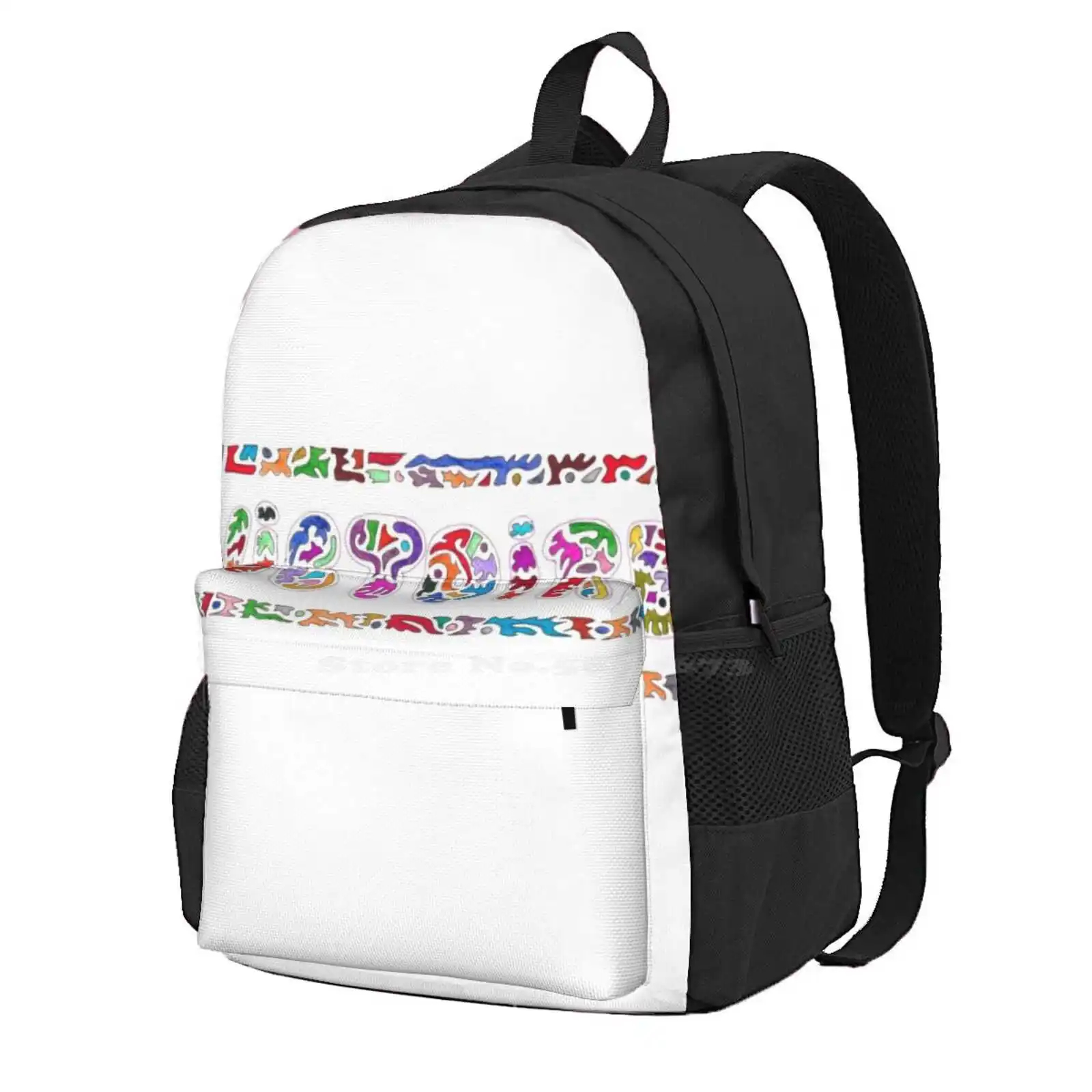 Victoire Hot Sale Schoolbag Backpack Fashion Bags Colors Abstract First Name Style Multicolored Victoire