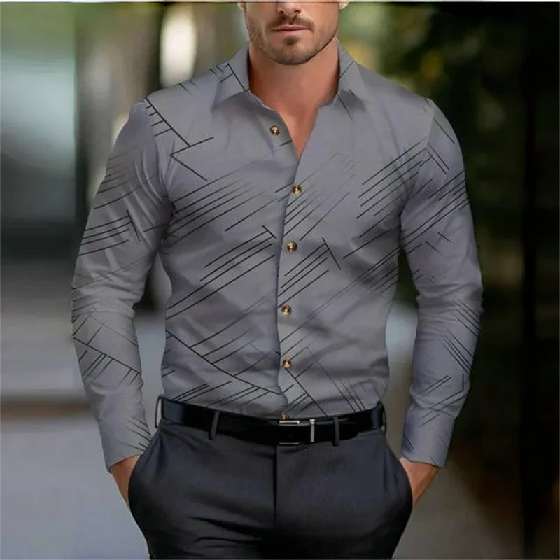 10 color 2024 new men\'s shirt men\'s clothing Hawaiian clothing business men\'s long -sleeved shirt single -breasted casual shirt