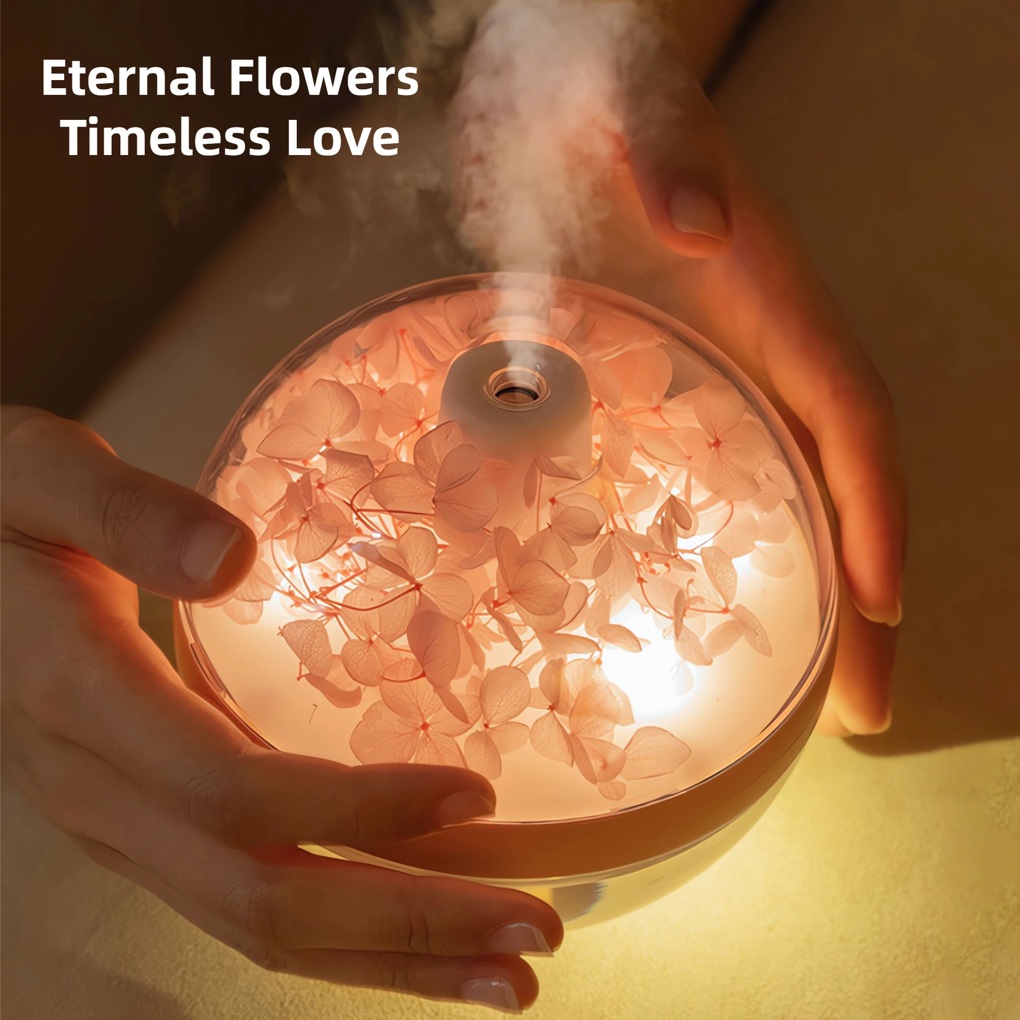 Eternal Flower Humidifier Atmosphere Light Dual-USB Battery Charger Mini Home Creative Festival Gift Artificial Flower Diffuser