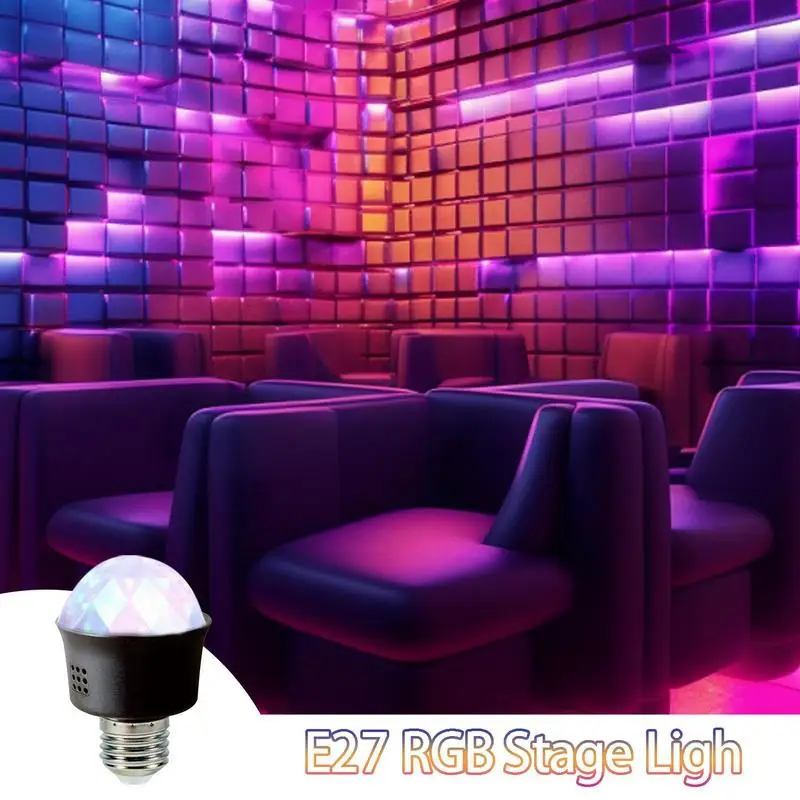 Birthday Party E27 Colorful Auto Rotating RGB LED Stage Light Effect Disco Lamp Reusable Magics Ball Club Bulb DJ AC 85-265V