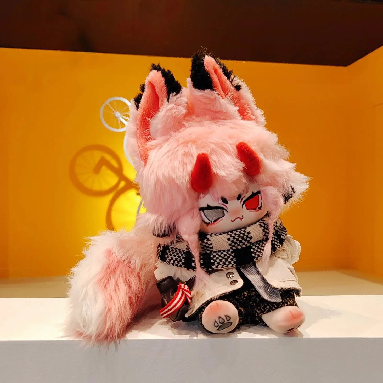 Anime Gui Hu Tao Qu Pink Fox Tail Monster peluche 20cm lindo Adorable peluche algodón almohada muñeca cuerpo Cosplay juguete para niños