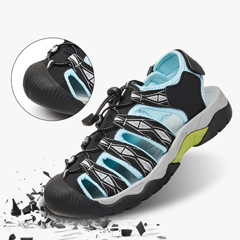 

Мужские летние уличные сандалии, нескользящие мужские повседневные спортивные сандалии, удобные пляжные сандалии, летняя мужская дышащая обувь для прогулок по воде