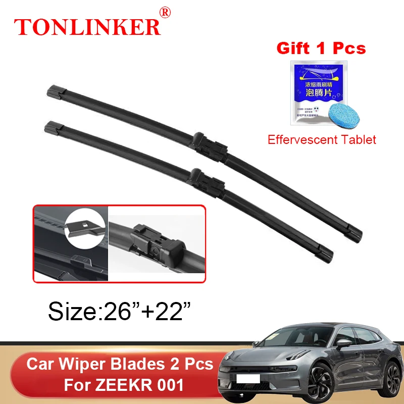 TONLINKER Car Wiper Blades For ZEEKR 001 2021 2022 2023 2024 Car Accessories Front Windscreen Wiper Blade Brushes Cutter Goods