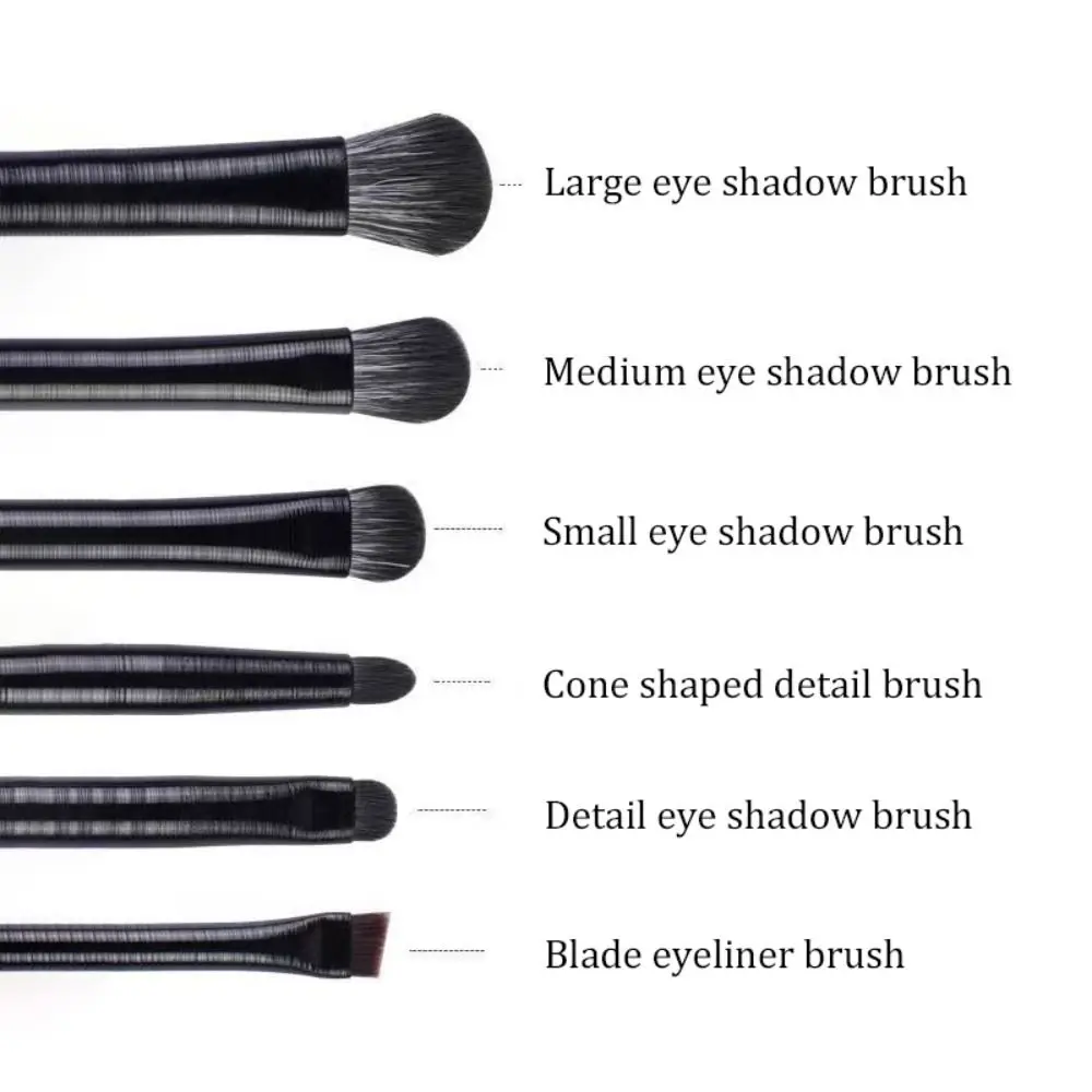 6 unids/set de brochas de maquillaje de ojos suaves Kabuki, juego de brochas de maquillaje de ojos esponjosas, Mini juego de brochas de maquillaje naturales, herramientas de maquillaje