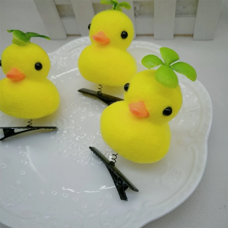 Jepit Rambut Bebek Unik Jepit Rambut Lucu Hiasan Kepala Modis Aksesori Rambut Bebek Kuning untuk Gaya Rambut Berbeda