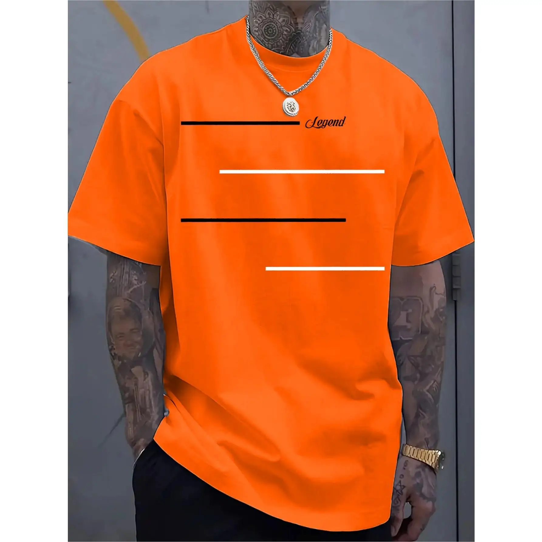 Men's Fashion Trend Crew Neck T-shirt Versatile Short Sleeves Travel/summer/beach Fitness/running/ Annual Hit Short Sleeves