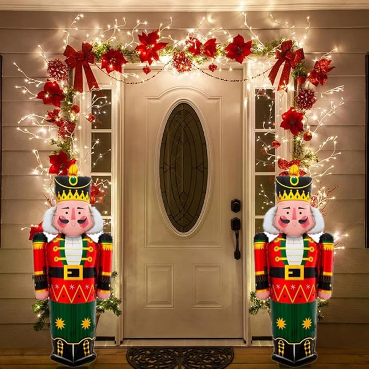 2pcs Christmas Balloons 102*49cm Nutcracker Soldier Foil Balloon Christmas Holiday Birthday Party Decoration Supplies Balloon