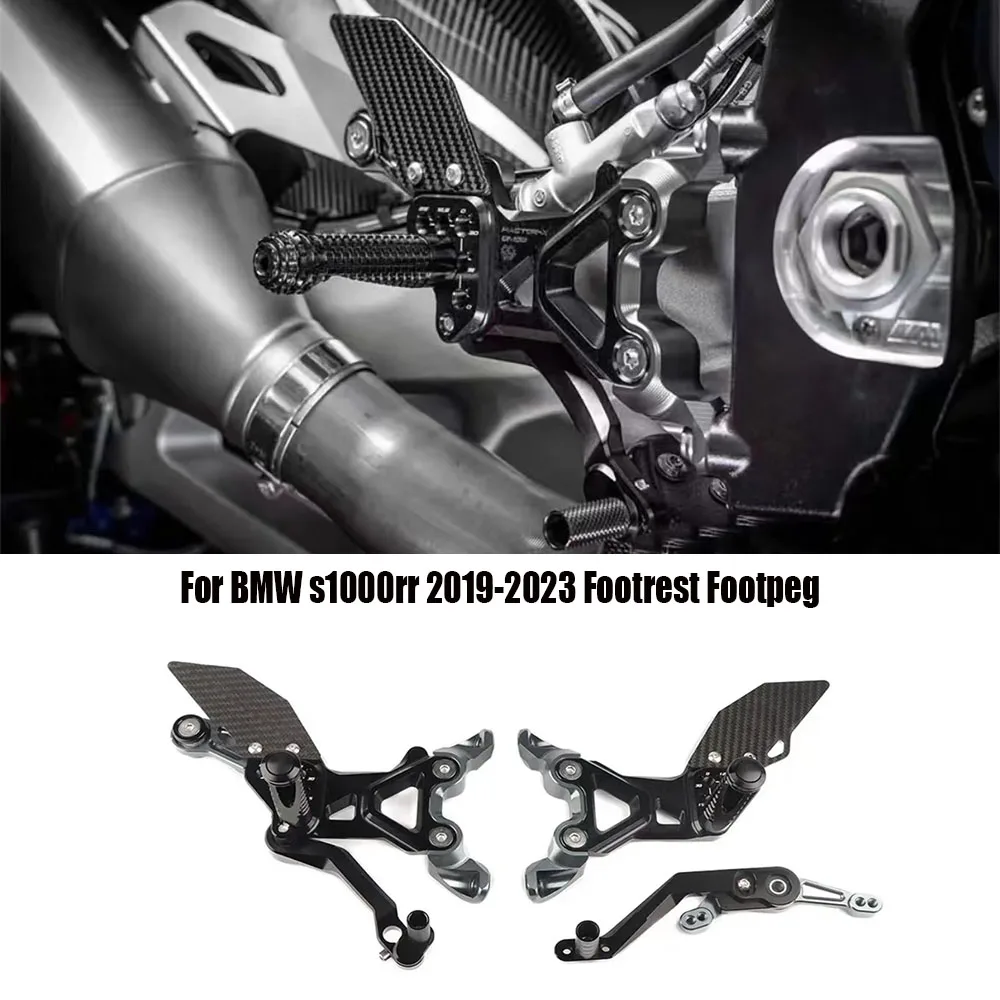 

S1000RR Carbon Fiber Footrest S1000 RR Adjustable Rear Sets Foot Pegs Rests For BMW s1000rr 2019-2023 Rearset Pedal Rest Footpeg