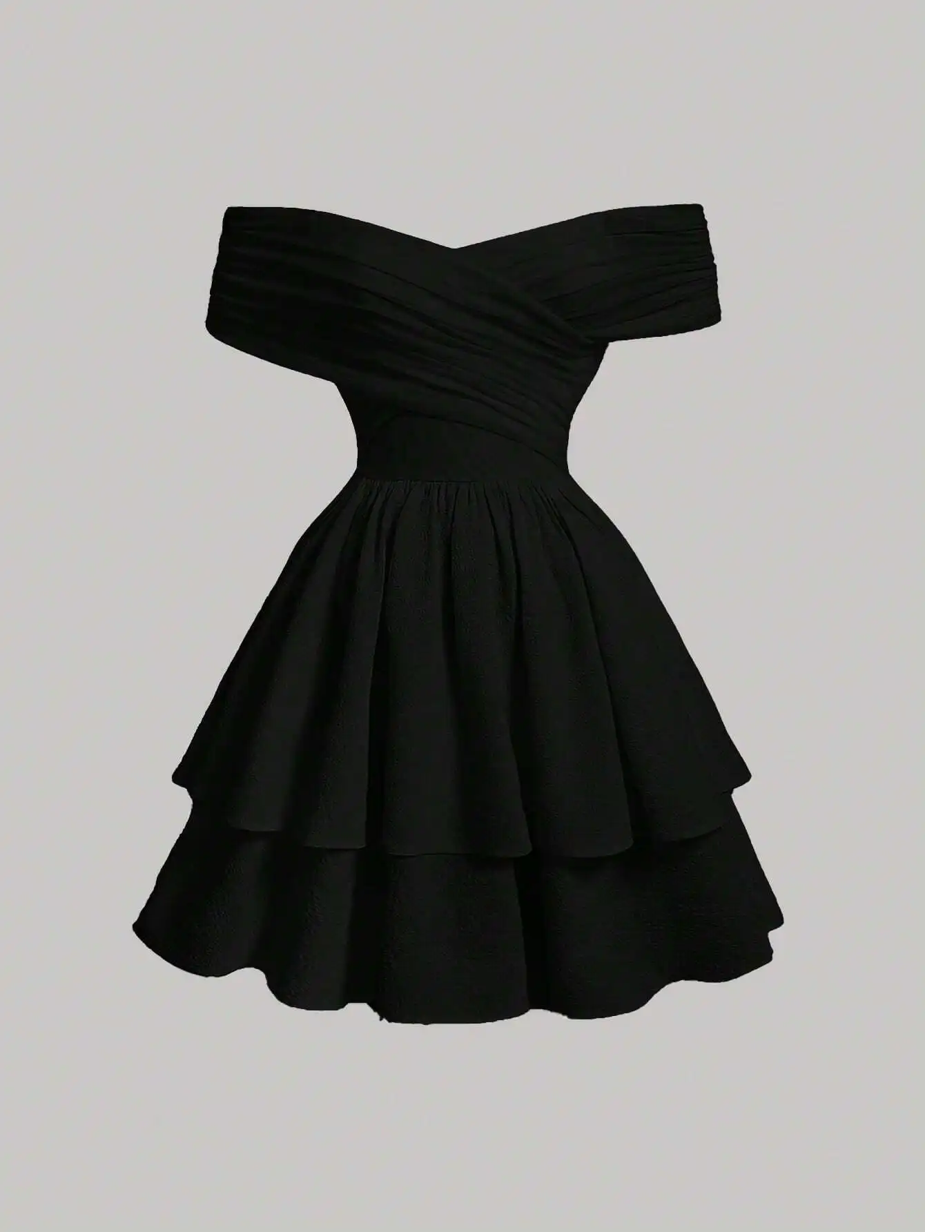 Women's Solid Color Off Shoulder Layered Ruffle Dress,Sun Dress,Summer Dresses For Women
