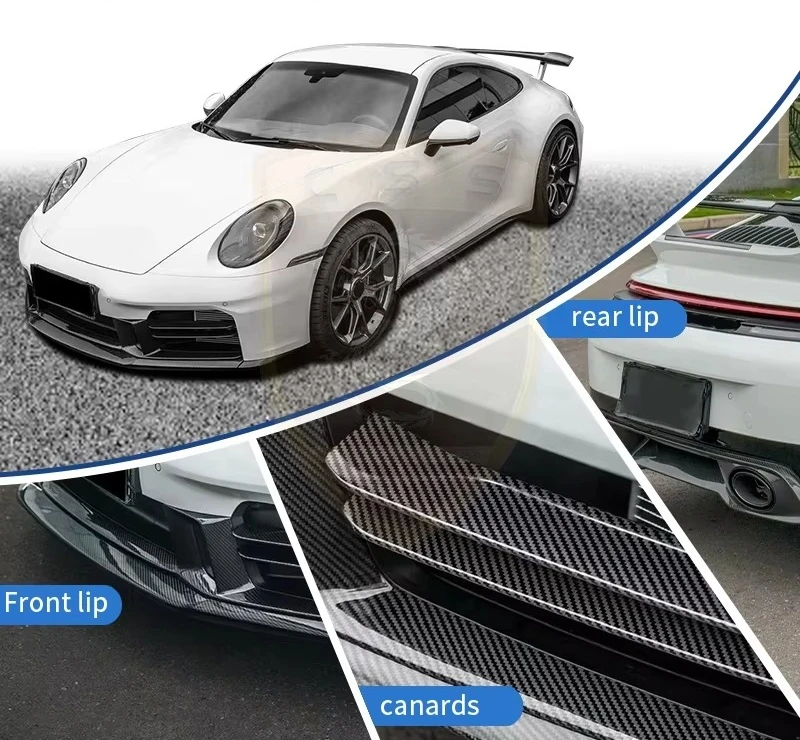 Dry Carbon Aero Kit for 911 992.2 OEM Body Kit Front Lip Bumper Trims Rear Diffuser Bodykit Car Styling 2