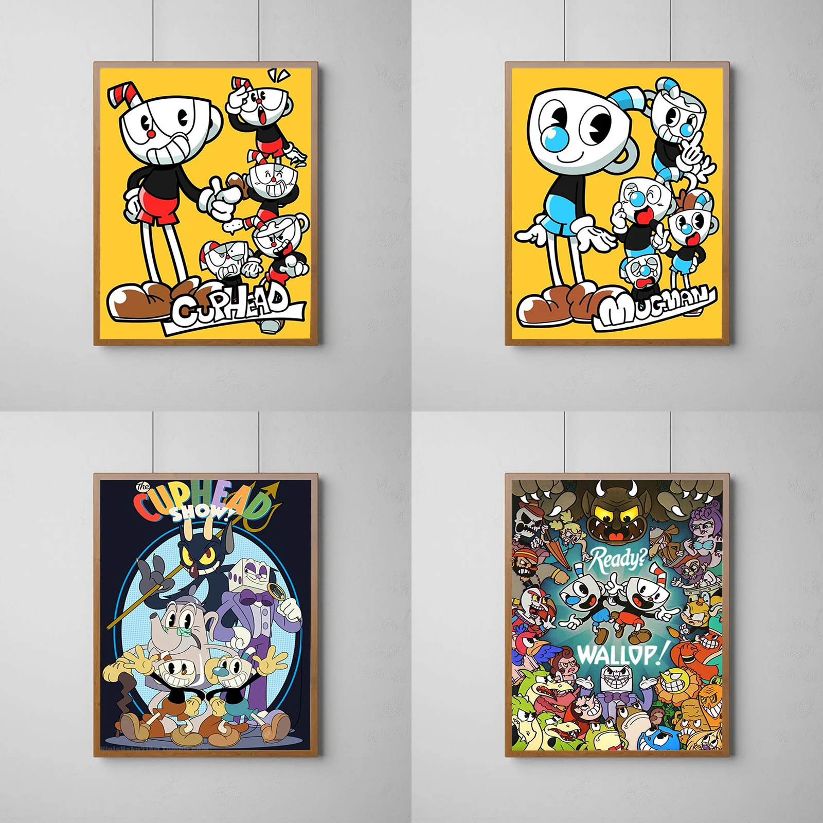 Cartoon C-Cuphead Game Poster Canvas Posters for Wall Decoration Painting Home Decorations Decorative Paintings Room Decor Art