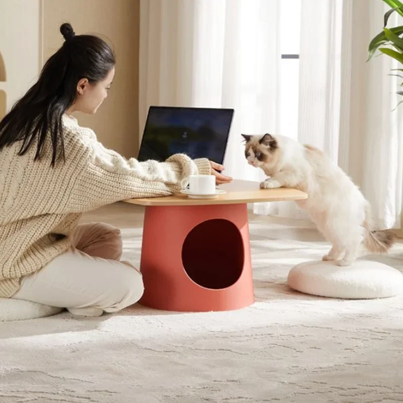 Modern Large Cat Climbing Frame Multifunctional Round Square Table Cats Lair Tree High Scratching Post Cats Toys Hideout House