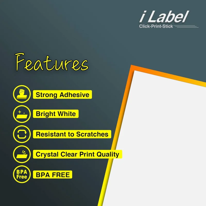 8.5 x 11 Full Sheet Label Sticker Paper Laser & Inkjet Printers [150 Sheets,150 Labels]