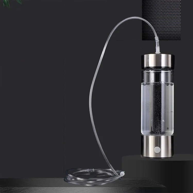 2022 Rechargeable Glass Alkaline Portable Hydrogen Rich Water Sports Bottle Generator Hydrogen Water Bottle
