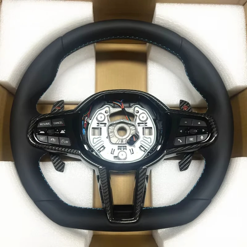 Carbon Fiber Steering Wheel For  1 2 3 4 5 6 7 8 Series i3 i4 X3 X4 X5 X6 X7 XM M2 M3 M4 M5 M8 M240i G20 G80 G82 G42 G29 F90