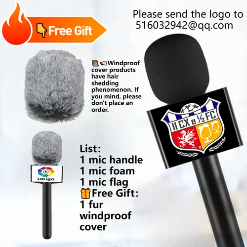 Imagen 1 del producto Soporte de micrófono inalámbrico para entrevista, adaptador de micrófono de mano, palo de micrófono de mano, clip para logotipo de bandera de micrófono de rode