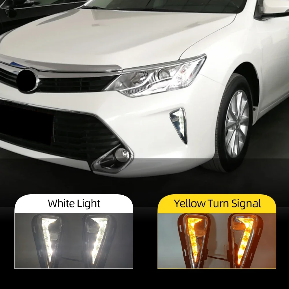 

1 set car LED DRL for Toyota Camry 2015 2016 2017 daytime running light headlights fog lights fog lamp driving lamp