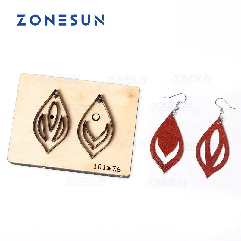 

ZONESUN T10 Custom Cut Out Leather Earring Cutting Die Steel Rule Die Leather Tools For Die Cutting Machine Press