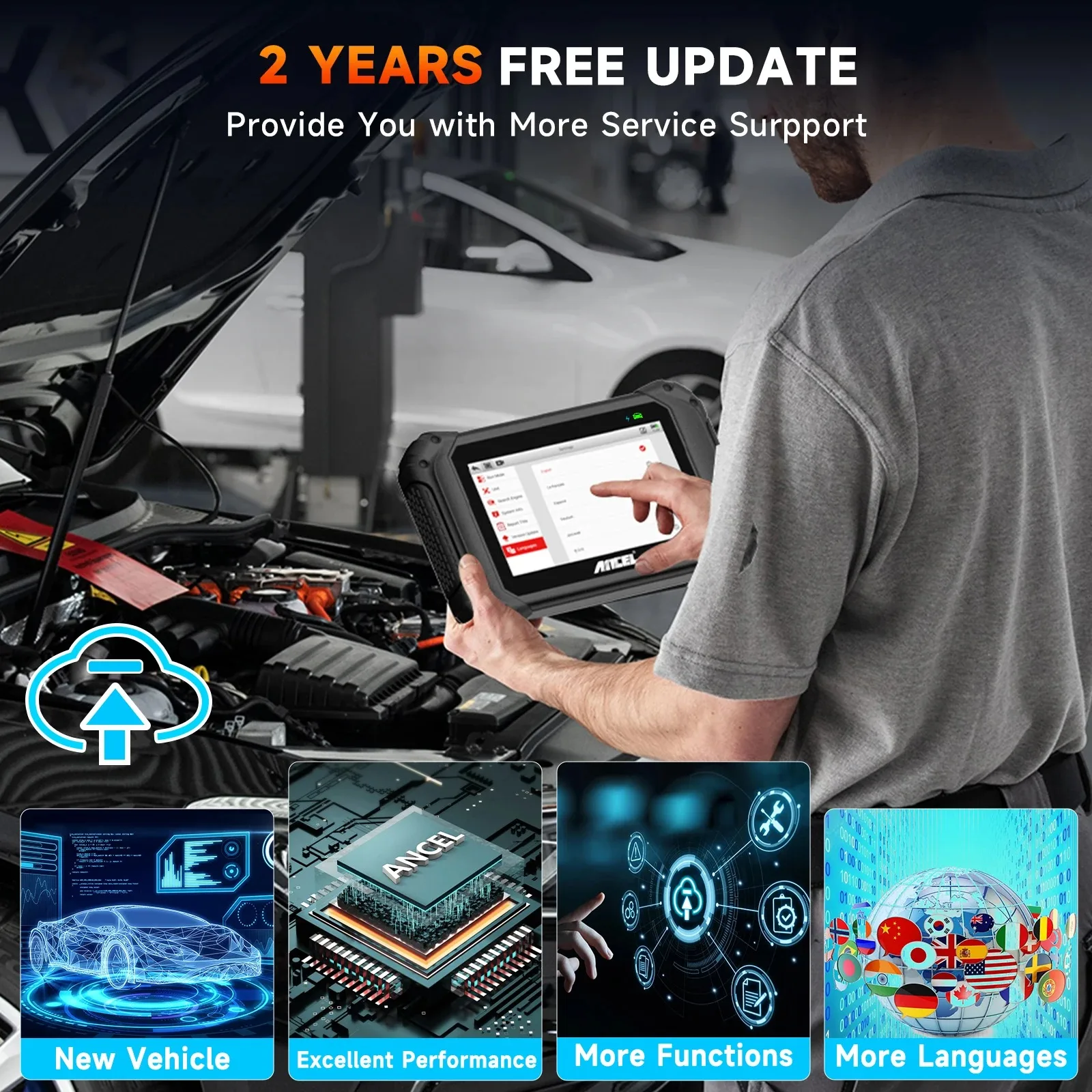 Picture 6: OBD2 Car Scanner ANCEL V5 BT with All System For Passenger Test Oil DPF Regen EPB TPMS Reset Injector Coding Diagnostic Tools