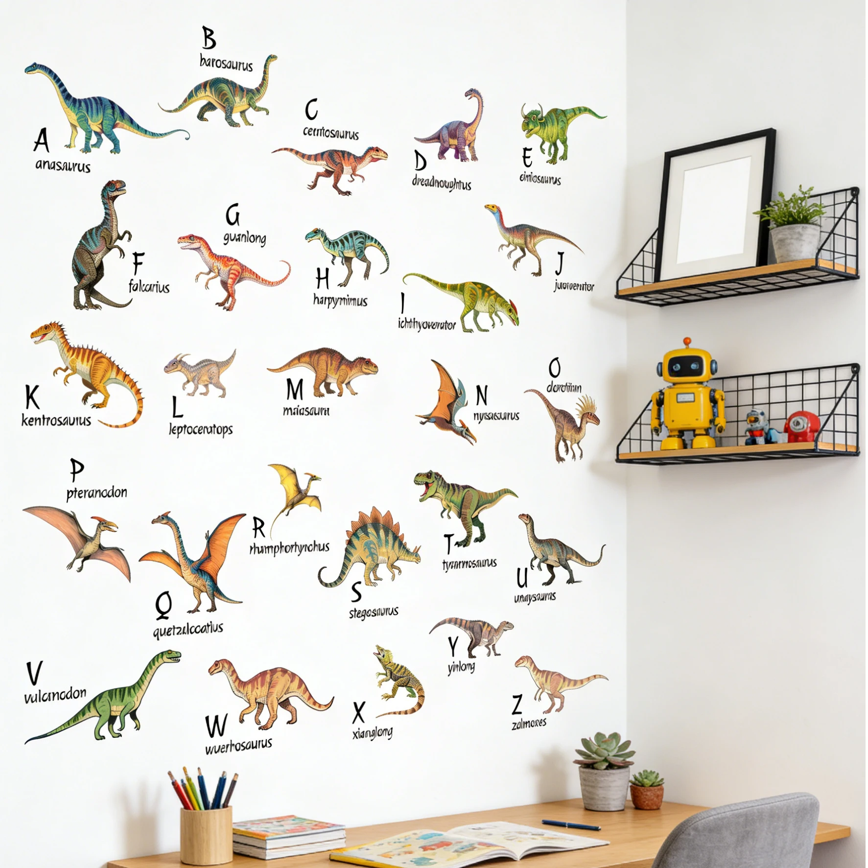 Cartoon Dinosaur Wall Decals for Room Decoration Stickers for Living Room Bedroom Easy to Apply Wall Art