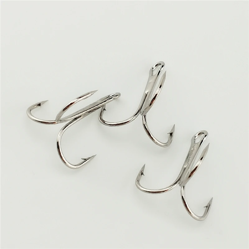 20PCS Treble Hooks 2#-10# Fishhook Barbed Sharp High Carbon Steel Angle Nickel Antirust Tool Tackle Fishing Hook Pesca image 2