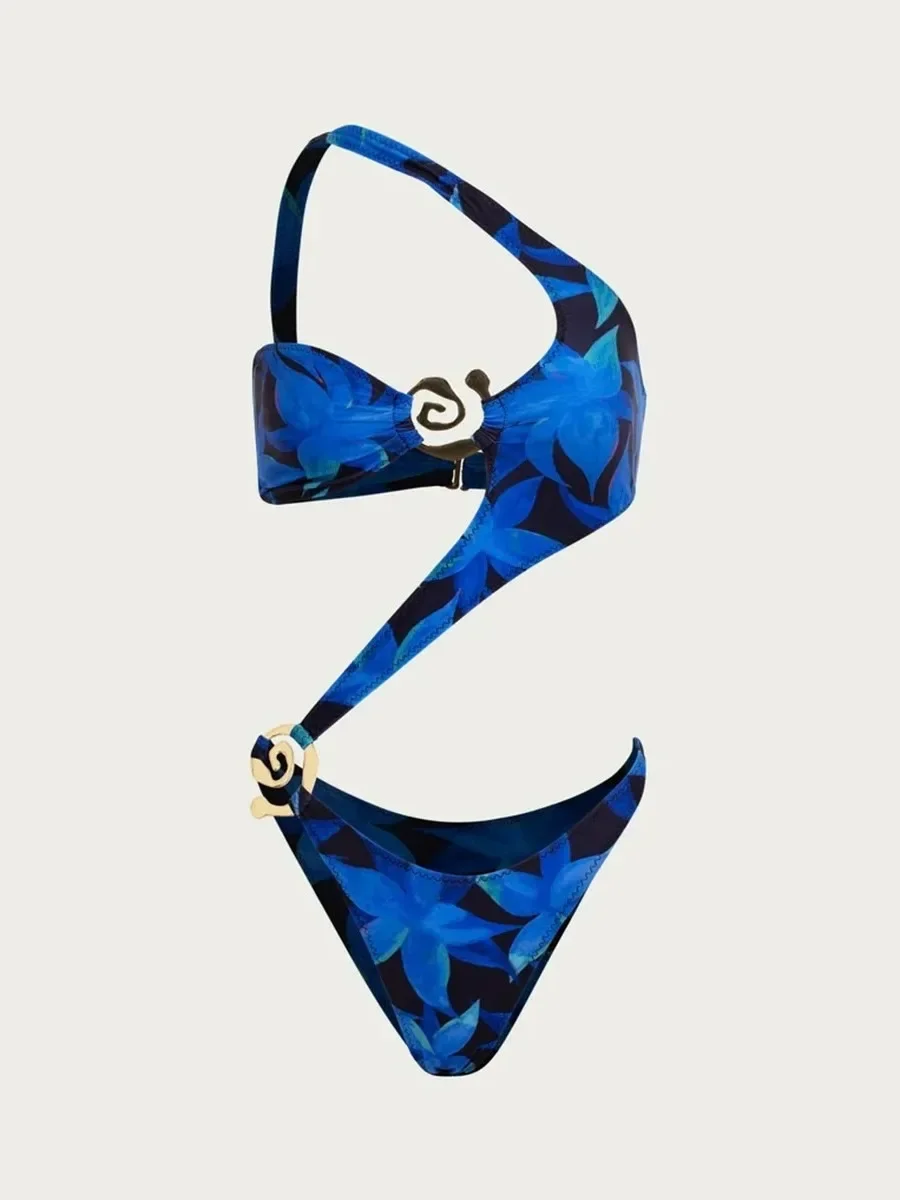 เซ็กซี่ชุดว่ายน้ํา One Piece สําหรับผู้หญิงไหล่เดี่ยว Backless Hollow Out บิกินี่ Monokini Beach แฟชั่นชุดว่ายน้ํา 2025 ใหม่