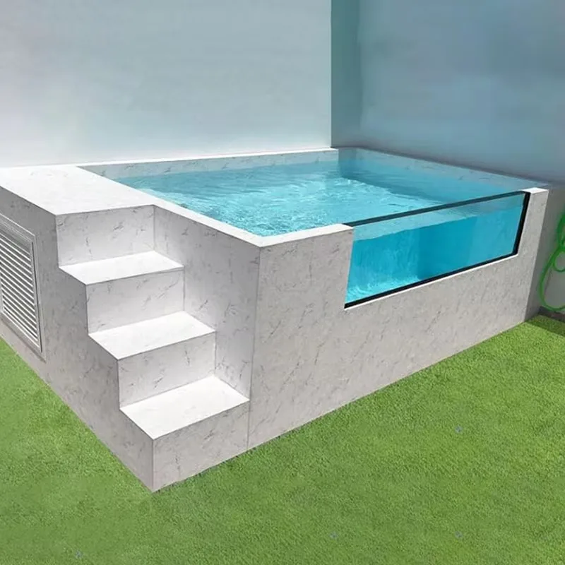 Resort Backyard Piscina Sobre El Suelo Plunge Pool Spa Fiberglass Acrylic Window Kid Pool Outdoor Above Ground Container Pool