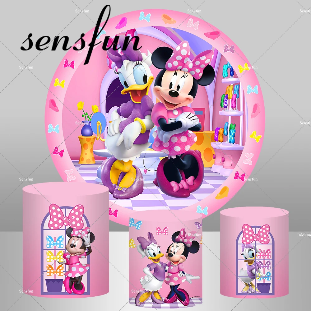 Daisy Minnie Daisy Boutiques arco telón de fondo para niñas recién nacidas Baby Shower 1er cumpleaños fiesta fondos arco zócalo cubre