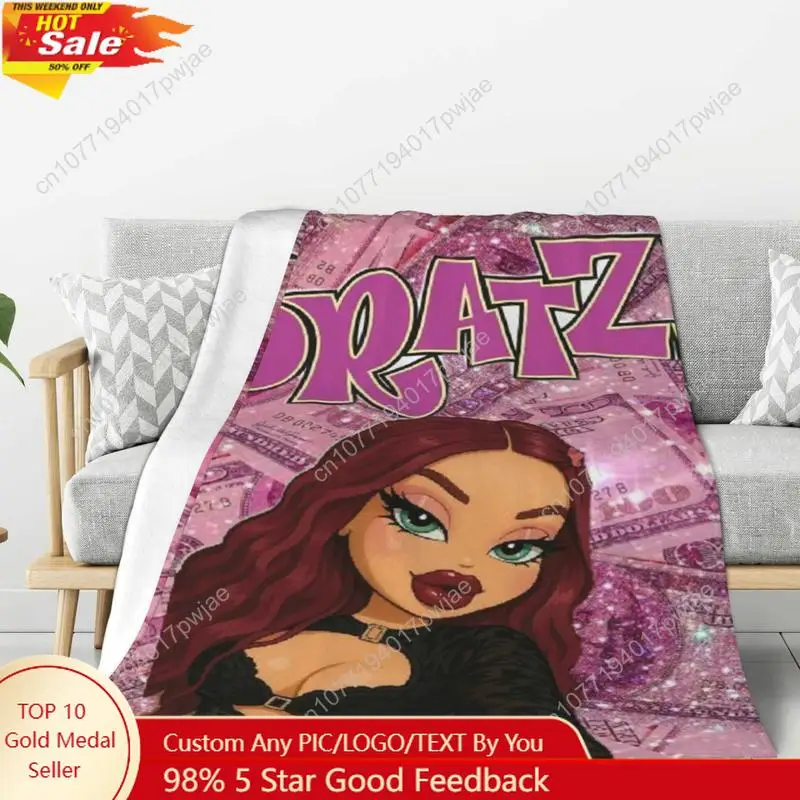 

Bratz Throw Blanket Cozy Lightweight Warm Plush Thanksgiving Bratz Flannel Blanket Couch Sofa Bed Cozy Plush Custom blankets