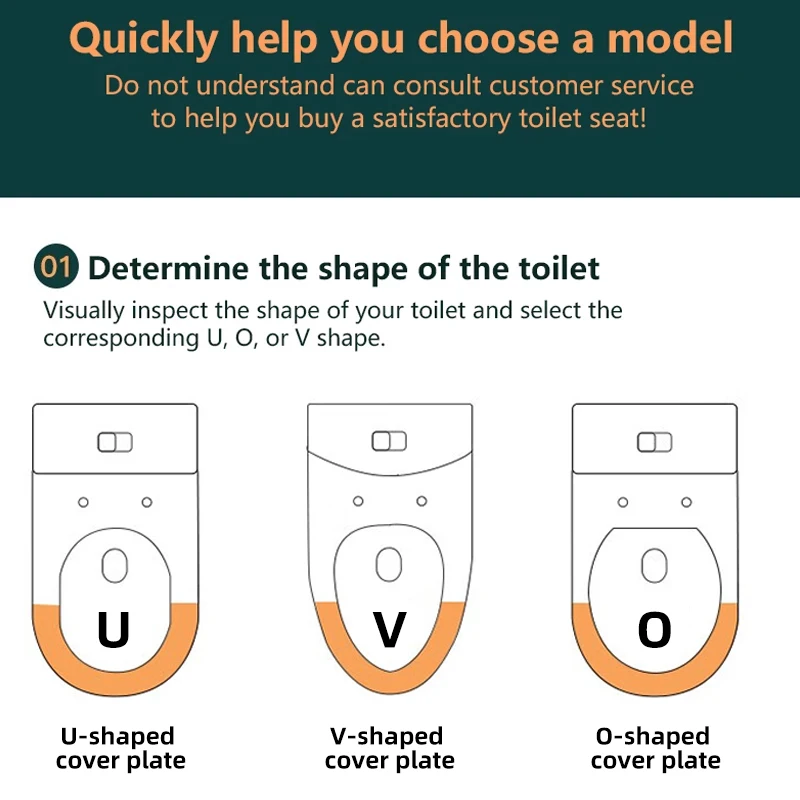 Thickened Toilet Seat Lid Household Universal U O V Type Open Front Toilet Seat with Cover Board Replacement Easy Installation