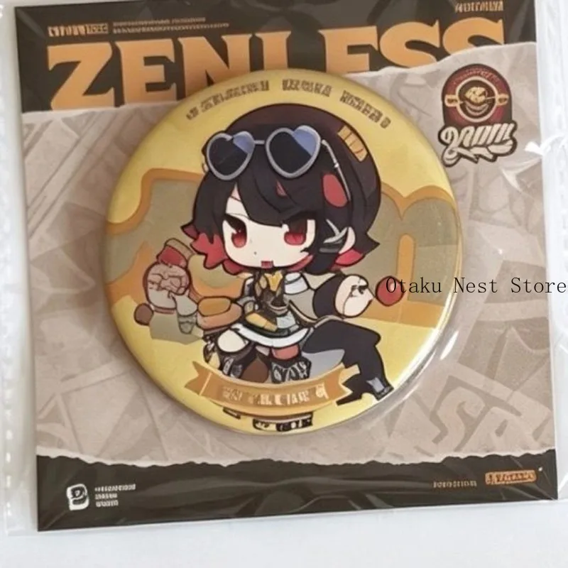 Anime Zenless Zone Zero Ellen Joe Q Version Cute Double‑Flash Tinplate Badge Itabag Button Brooch Collection Cosplay Gift