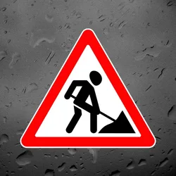 Kcs017 13x14.7cm Road Works Sign Repair Work Car Sticker Pvc Coloful Decals Motorcycle Accessories Sticker