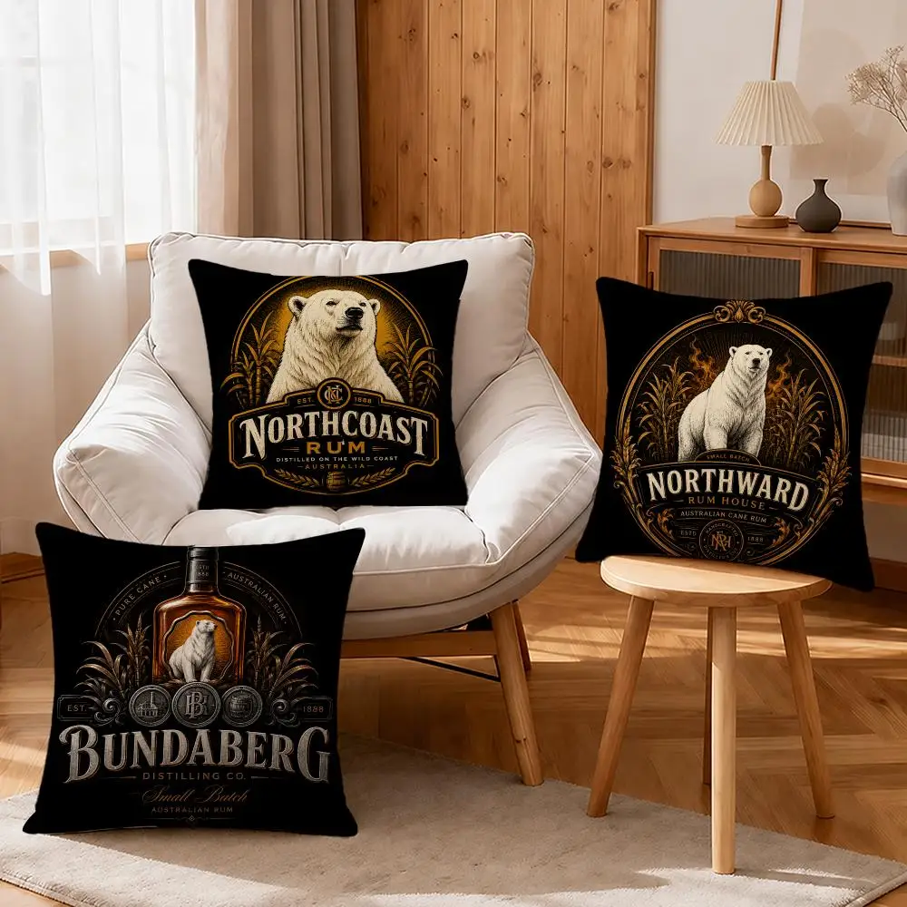 Brand Bundaberg Rum Cushion Cover Linen Anti-Mite Antibacterial Cushion Cover Invisible Zipper Sofa Decor