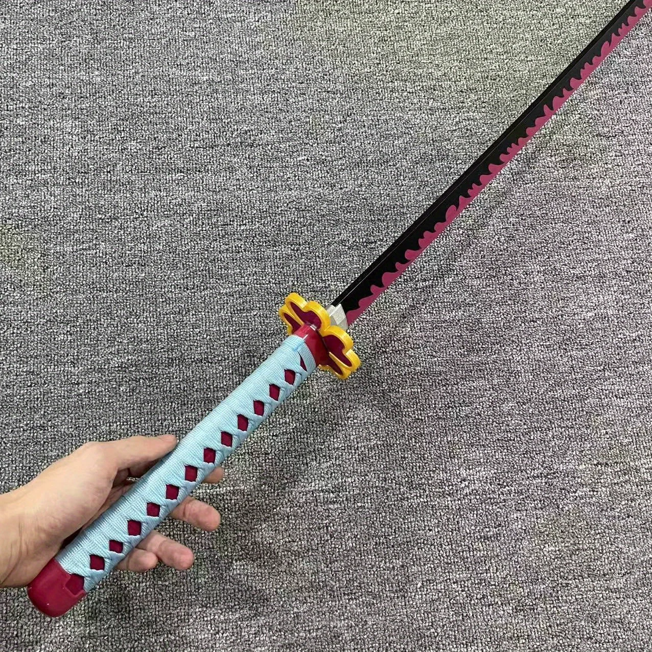 40inch Demon Slayer Katana Kimetsu No Yaiba Kanroji Mitsuri Sword Anime Cosplay Prop Real Size Japanese Katana Samurai Sabre Toy