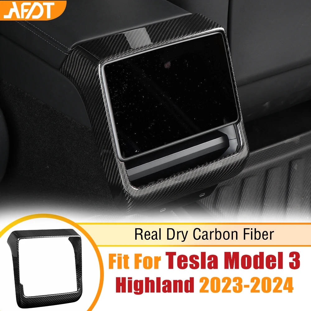 

AFDT For Tesla Model S X 2021-2023 Carbon Fiber Rear Navigation Display Screen Panel Frame Cover Trim Car Interior Accessories