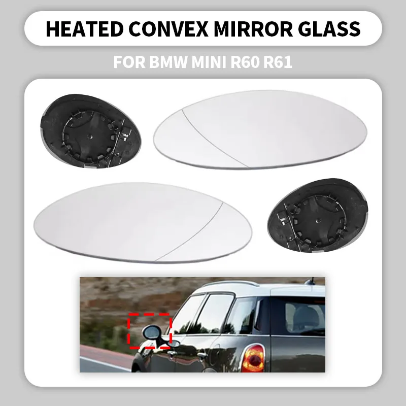 

For BMW Mini R60 2010- R61 2012- 51169803189 51169803190 Left Right Convex Auto Heated Wing Rear Mirror Glass