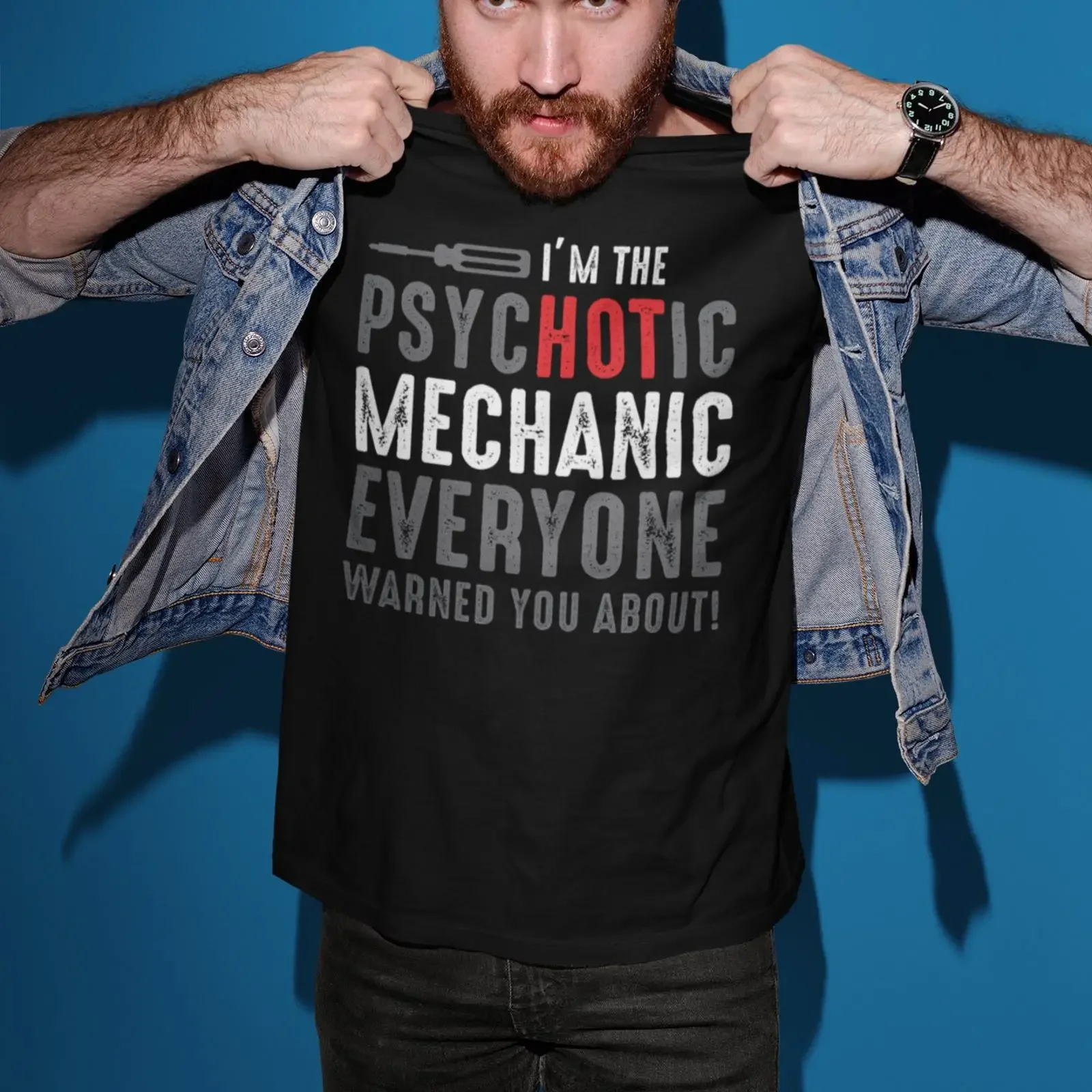 I'm The Psychotic Mechanic Everyone Warned You About Funny T Shirt For Garage Auto Repair Workers vintage Washed Slightly