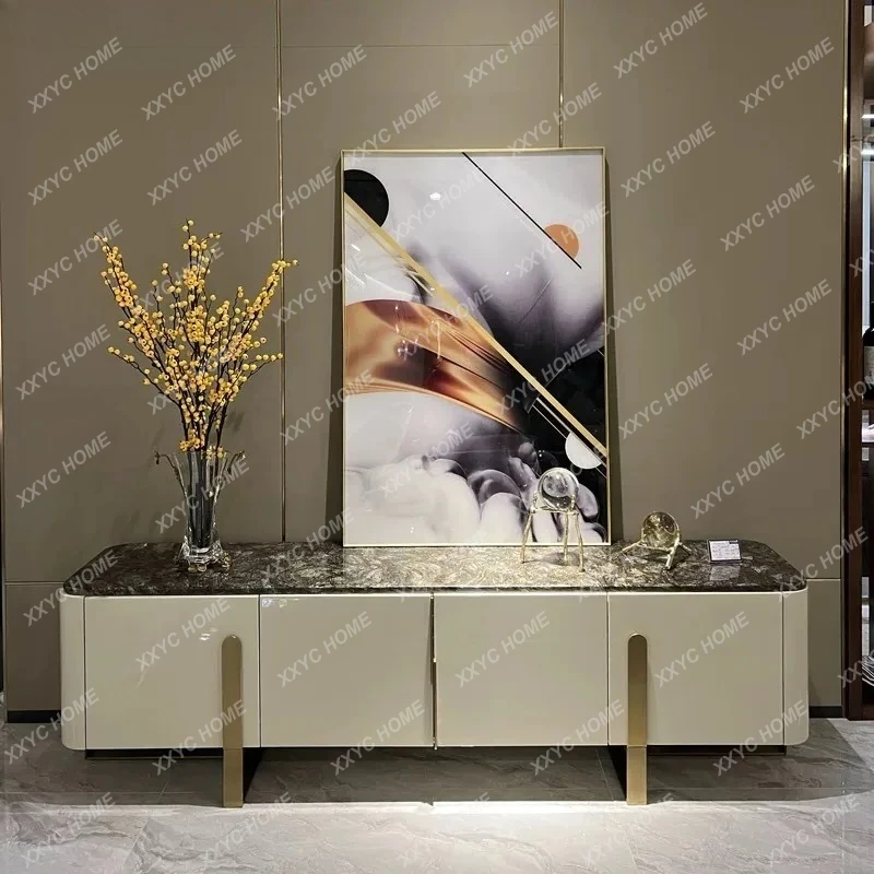light luxury TV cabinet villa living room luxury post-modern long TV cabinet