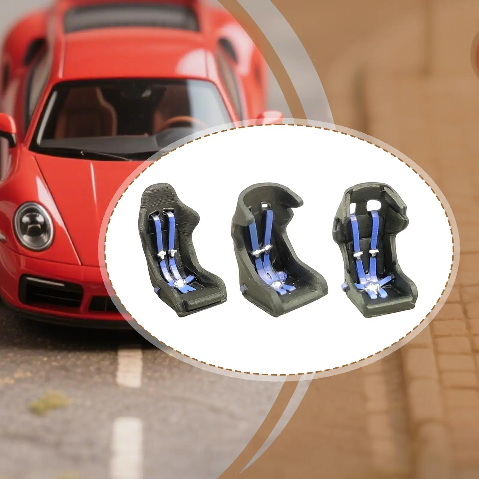1/64 Sport Bucket Racing Seat Resin Mini Car Interior Accessory for Micro Landscape Desktop Decoration Architectural Buildings
