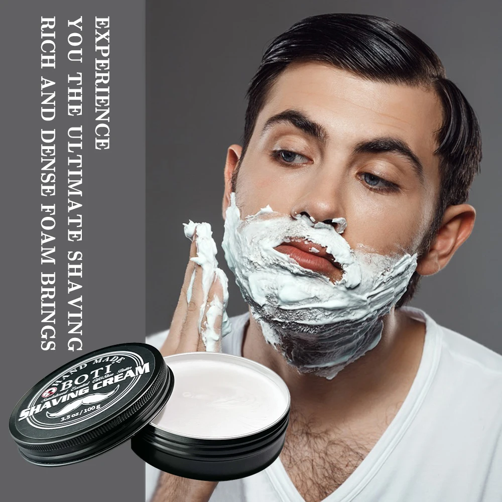 Boti Sandalwood Shaving Cream Shaving Soap Combination for Men\'s Beard Wet Shaving Barber Shop Professional Cleaning Beard