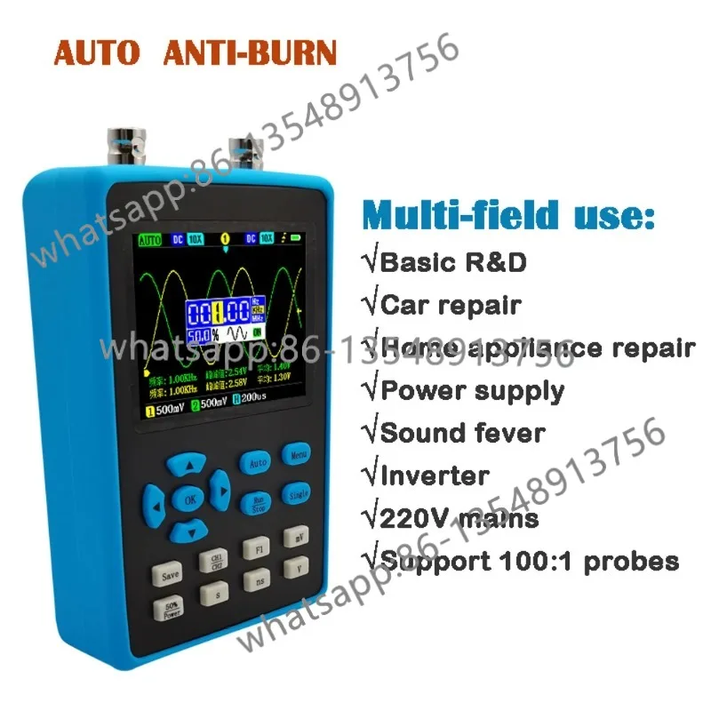 

DSO2512G, полоса пропускания 120 м, 500 Мвыб/с, 2 в 1, двухканальный осциллограф, 10 мВ, минимальная вертикальная чувствительность, анализ спектра FFT