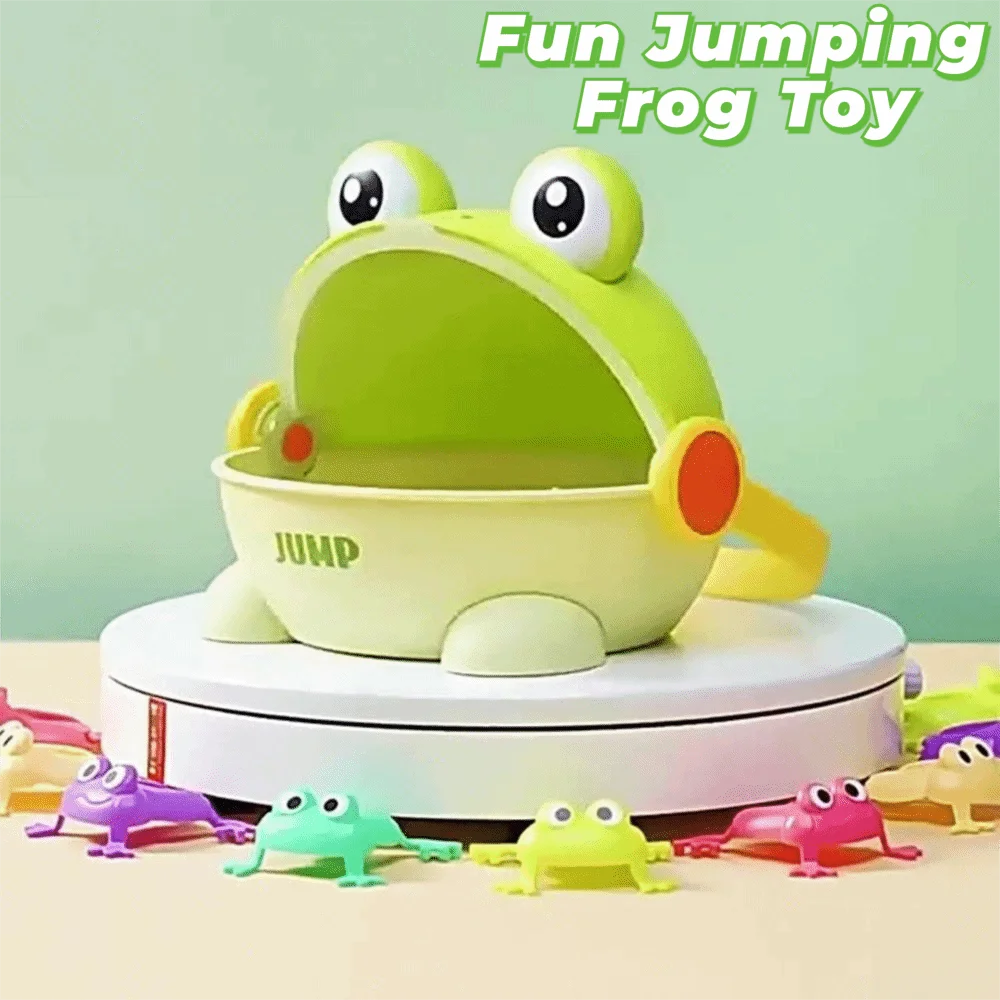 Assorted Colors Fun Jumping Frog with Storage Bucket Cute Animals Bouncing Toad Game Enhances Motor Skills Parent-child Bounce