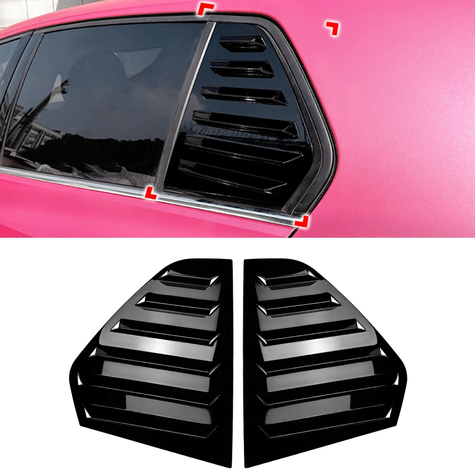 

Car Rear Side Window Shutter Trim Windshield Shade Blind Cover For Volkswagen VW Golf 8 MK8 2020 2021 2022 2023