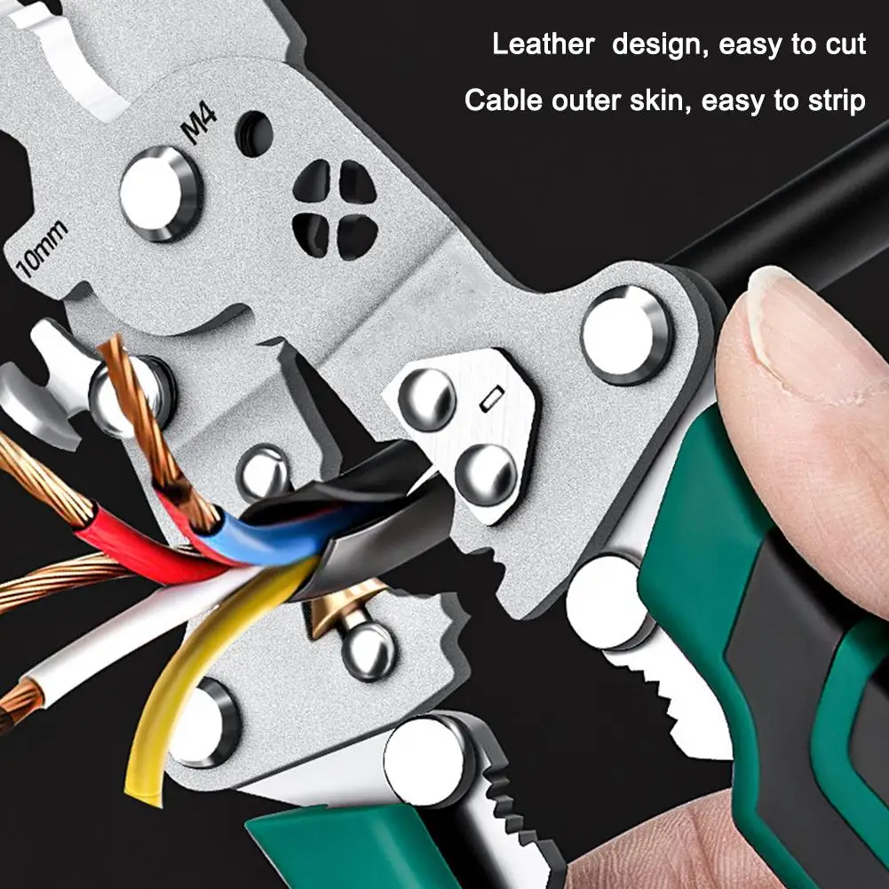 10 In 1 Folding Stripping Pliers with Voltage Tester Scissors With Electricity Measurement Function Wire Pliers Hand Tool