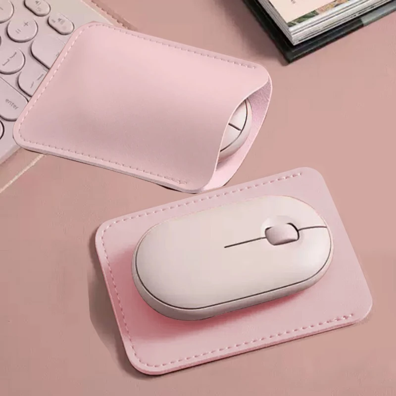 1/2 Buah Tas Penyimpanan Mouse Nirkabel Tas Lengan Pelindung Kulit PU Tas Anti Gores Kantong Penyimpanan Barang Kecil Tas Wanita