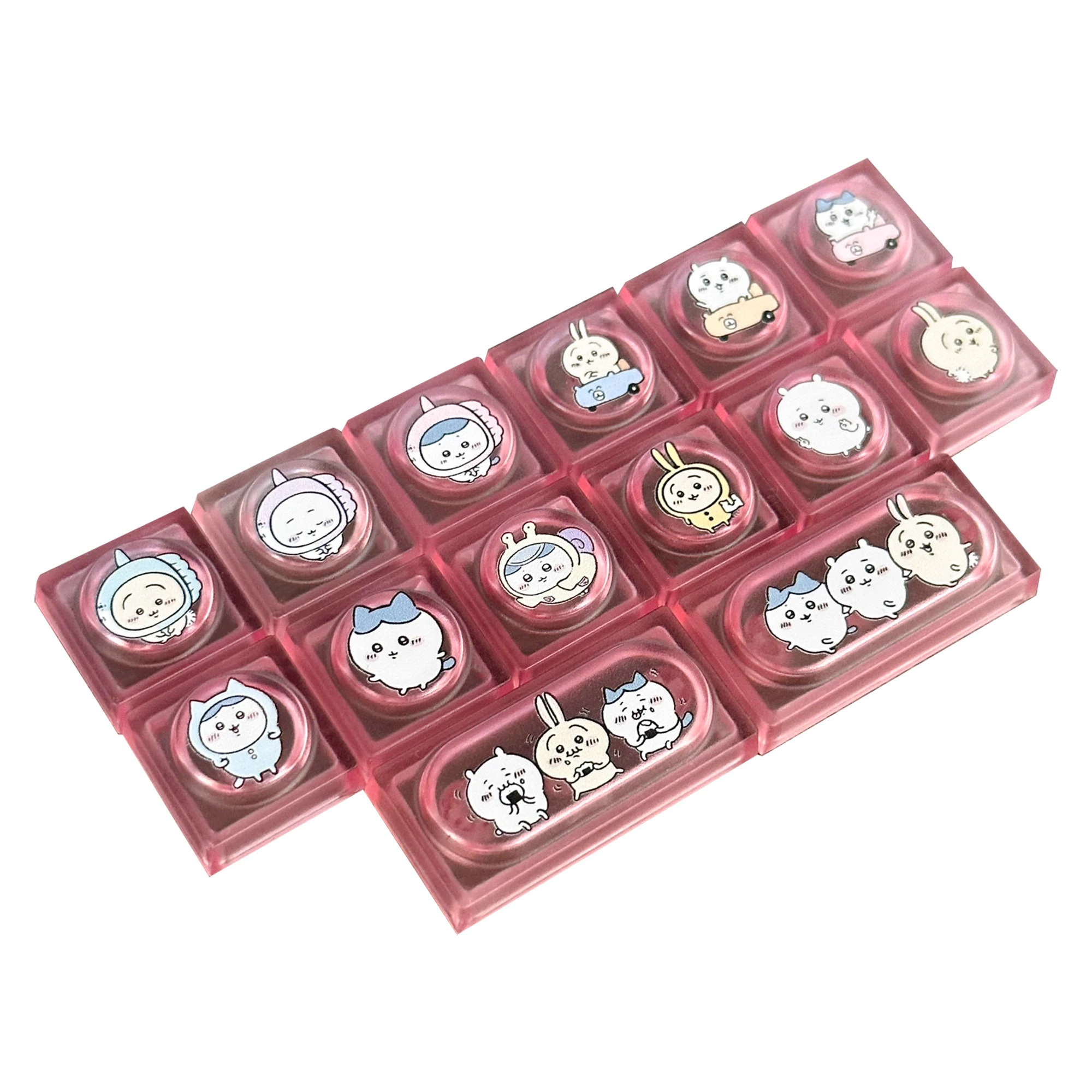 

Cute Custom Keycaps,Hamster Cat Rabbit ,PBT/Transparent PC Material Low Profile DIY for MX Switches Mechanical Gaming Keyboard
