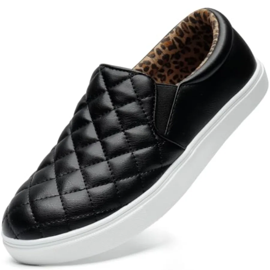 

Loafers for Women Memory Foam Slip On Sneakers EleeS Quilted 1.0 Comfort Fall Shoes