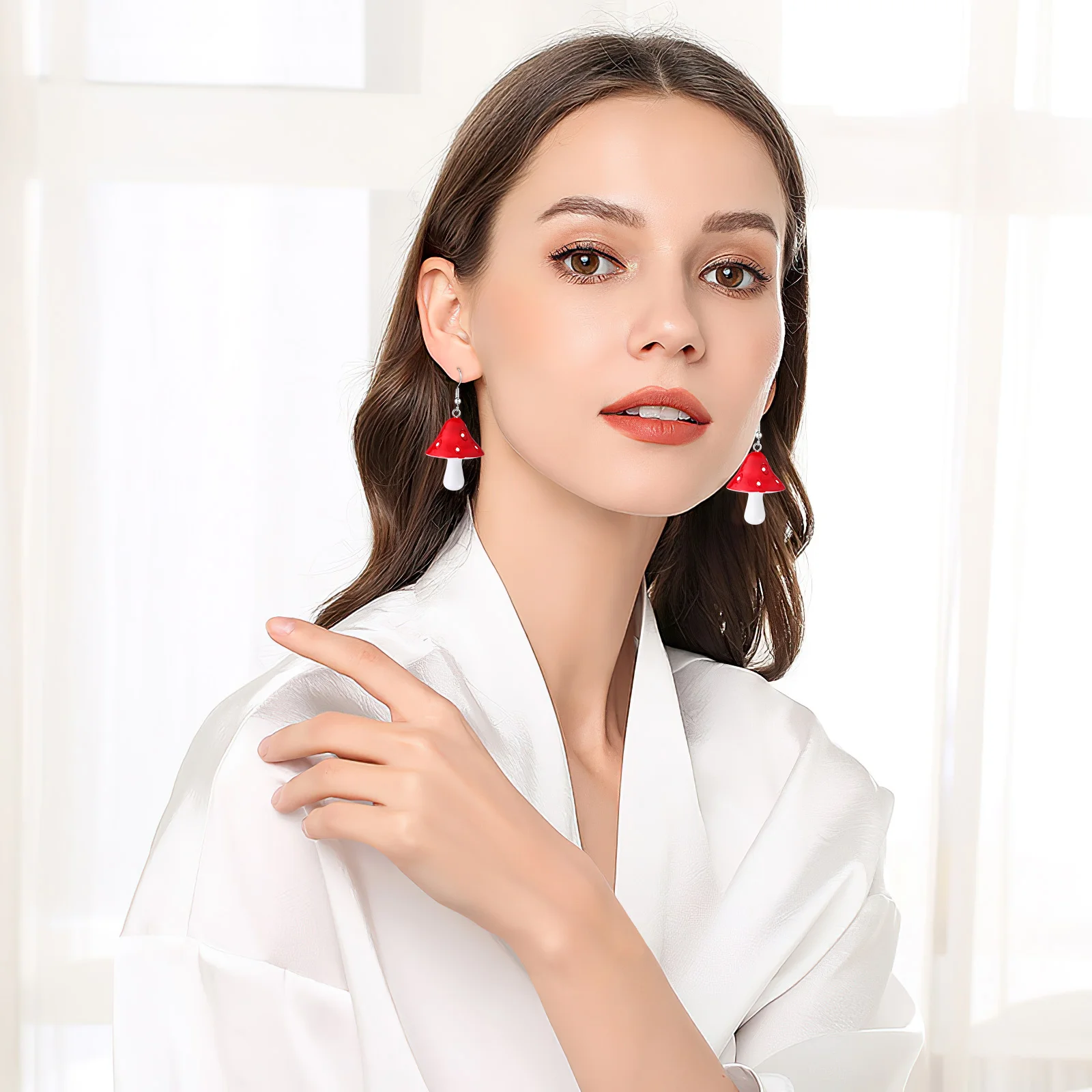 Mushroom Drop Earrings Creative Chic Women Unique Dangle for Pendant Pendants Plastic Women's