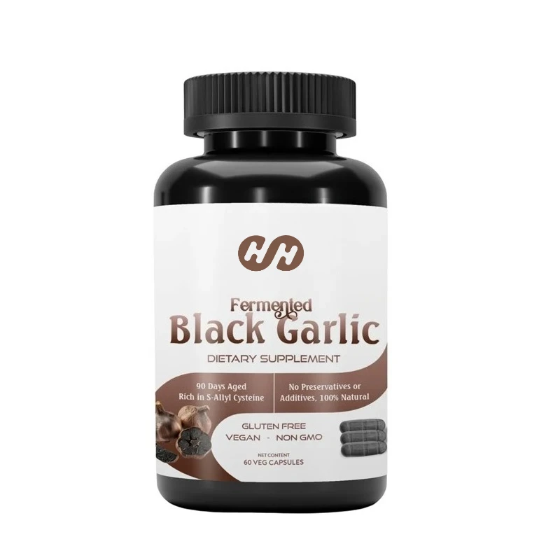 Organic Aged and Fermented Black Garlic Capsules, 60 Vegetarian Capsules, 500mg